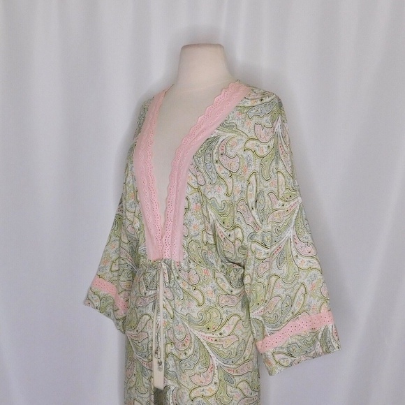 NWT!! Anthropologie FLOREAT Paisley Robe Eyelet Lace Romantic Cottage Small - Picture 7 of 15